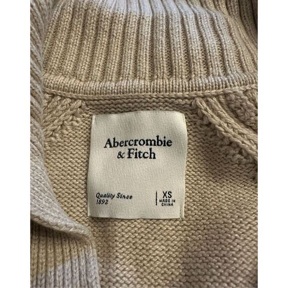 Abercrombie & Fitch Oatmeal Notch Neck Sweater Sz XS - Picture 3 of 4